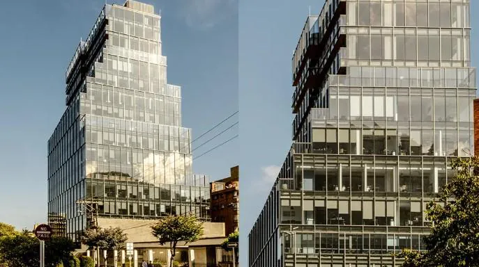 Torres de vidrio del proyecto Once 93 en Chicó, Bogotá
